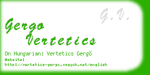 gergo vertetics business card
