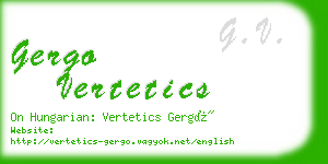 gergo vertetics business card